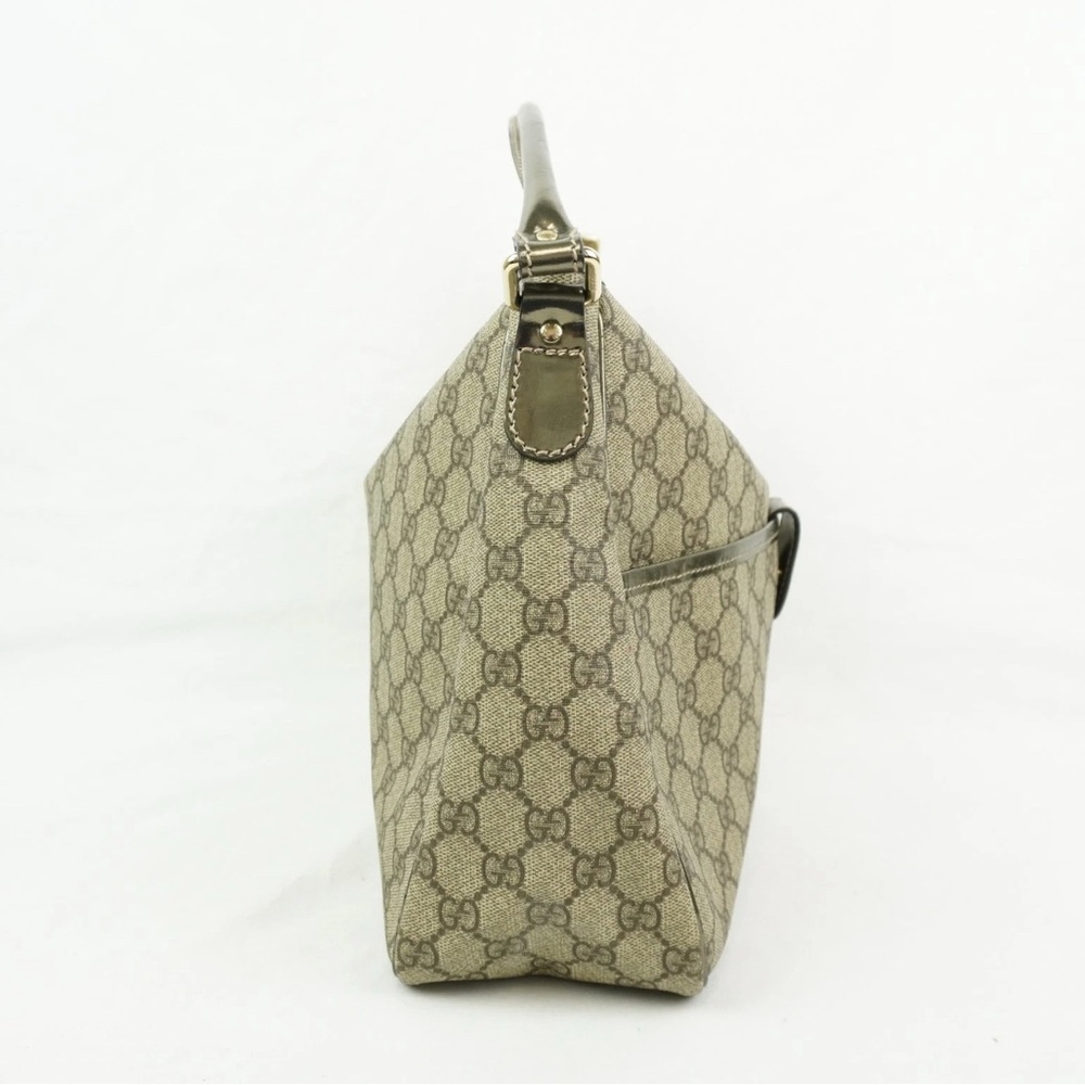 Gucci GG Supreme Shoulder Bag In Beige Coated Canvas And Metallic - Picture 3 of 10